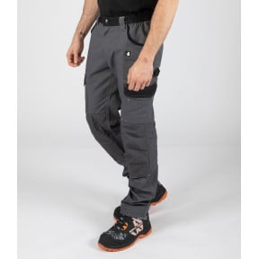 PANTALON DE TRAVAIL MULTIPOCHES CARY GRIS ET NOIR - North Ways