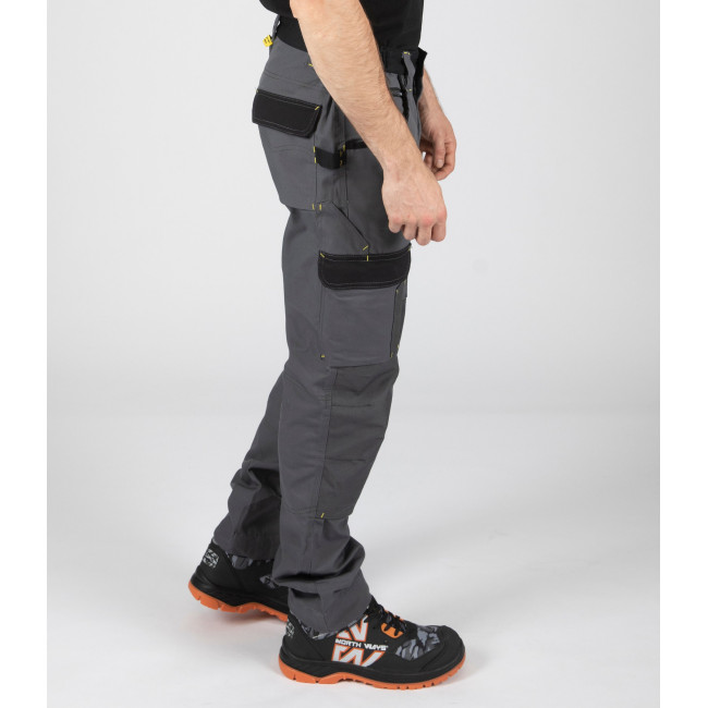 WERKBROEK MET MEERDERE ZAKKEN CARY GRIJS EN ZWART - North Ways