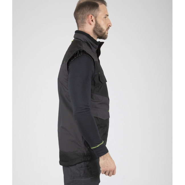 MOUWLOOS VEST ALI GRIJS EN ZWART - North Ways