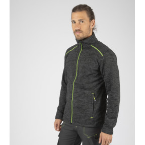 GILET ZIPPE LENNY GRIS CHINE ET JAUNE FLUO - Nine Worths by North Ways