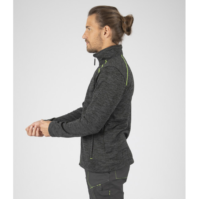 GILET ZIPPE LENNY GRIS CHINE ET JAUNE FLUO - Nine Worths by North Ways