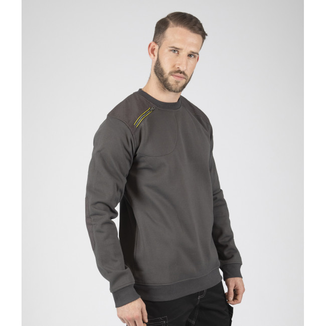 SWEAT COL ROND LEON GRIS - Nine Worths by North Ways