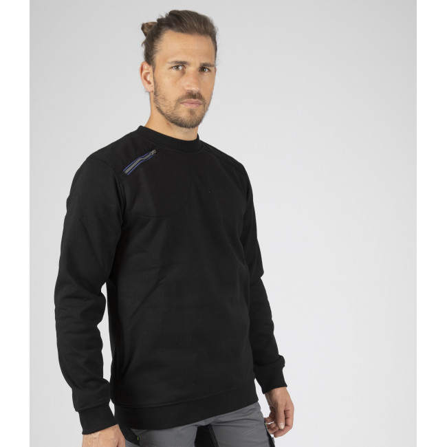 SWEAT COL ROND LEON NOIR - Nine Worths by North Ways