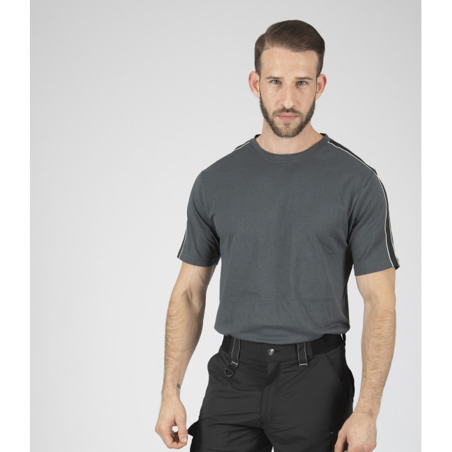 T-shirt de travail à manches courtes Luka anthracite - Nine Worths by North Ways