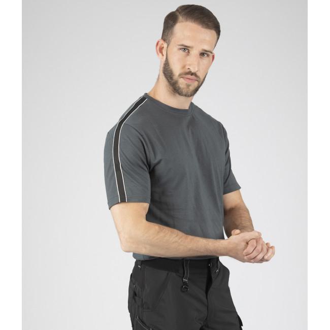 Kurzarm-Arbeitsshirt Luka anthrazit - Nine Worths by North Ways
