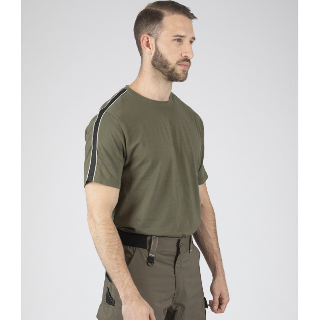 Koszulka robocza z krótkimi rękawami Luka khaki - Nine Worths by North Ways