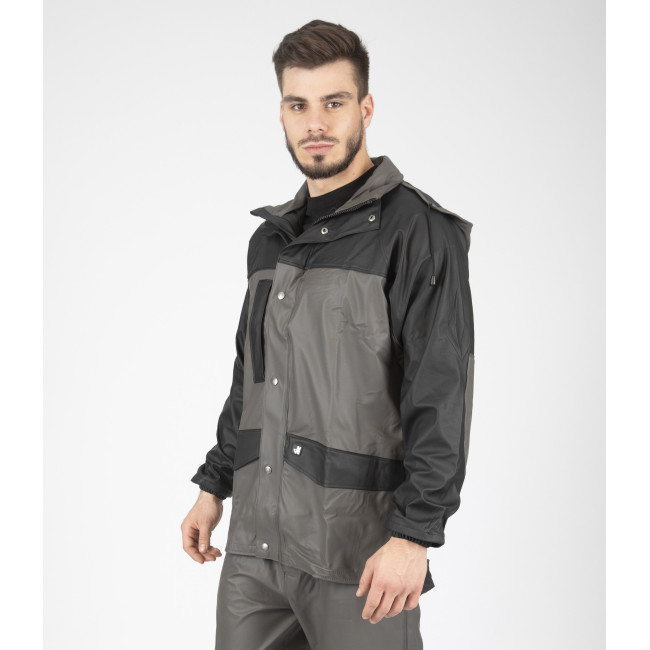 ARBEITSREGENJACKE MORAY GRAU / SCHWARZ - Nine Worths by North Ways