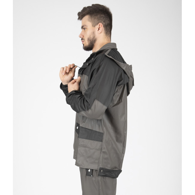 VESTE DE PLUIE DE TRAVAIL MORAY GRIS / NOIR - Nine Worths by North Ways