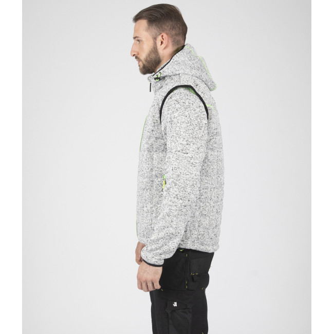 GILET SANS MANCHE MATELASSE TEDDY GRIS CHINE ET VERT FLUO - Nine Worths by North Ways