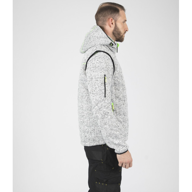 GILET SANS MANCHE MATELASSE TEDDY GRIS CHINE ET VERT FLUO - Nine Worths by North Ways
