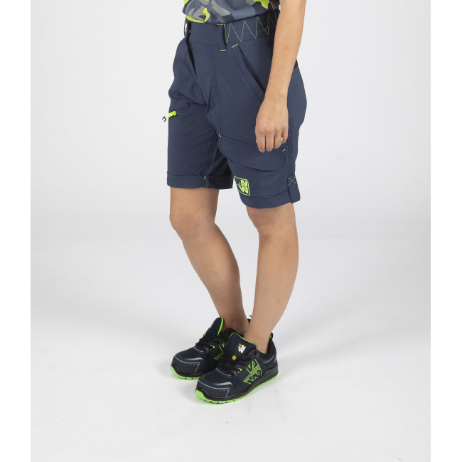 Damen-Arbeitsbermudas Sharon Marine/Neongelb - Nine Worths by North Ways