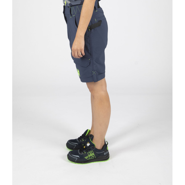 Bermudy robocze damskie Sharon granatowe/żółte fluo - Nine Worths by North Ways