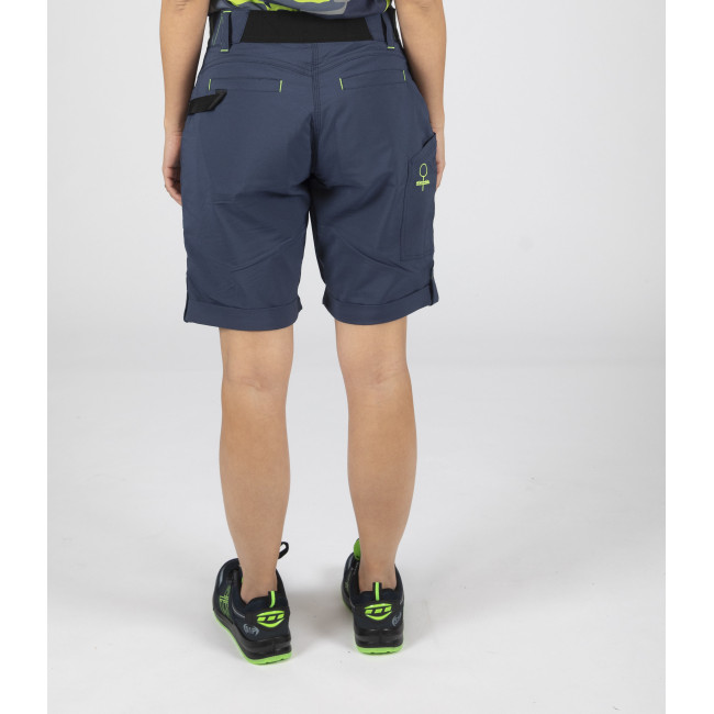 Damen-Arbeitsshorts Sharon marineblau/neongelb - Nine Worths by North Ways
