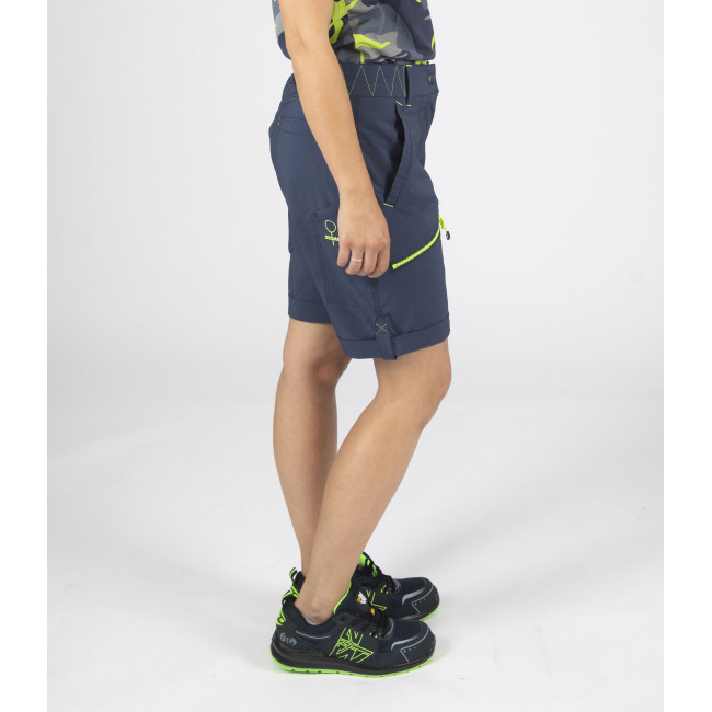 Damen-Arbeitsshorts Sharon marineblau/neongelb - Nine Worths by North Ways