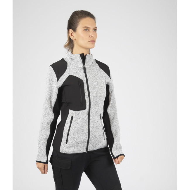 VESTE DE TRAVAIL FEMME LOUISE GRIS CLAIR CHINE - Nine Worths by North Ways