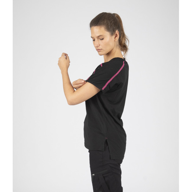 T-shirt manches courtes Mia noir/fushia - North Ways