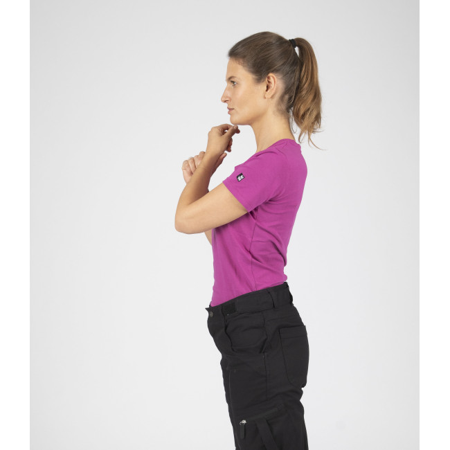 T-SHIRT MANCHES COURTES DE TRAVAIL ROMANE FUSHIA - Nine Worths by North Ways