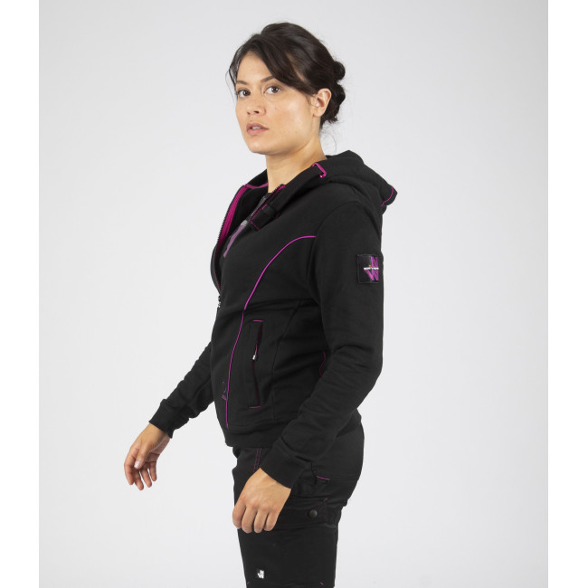Damen Arbeitsweste ZANA schwarz fuchsia - Nine Worths by North Ways