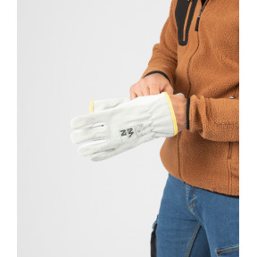 Gants de protection en cuir Jimmy blanc - Nine Worths by North Ways