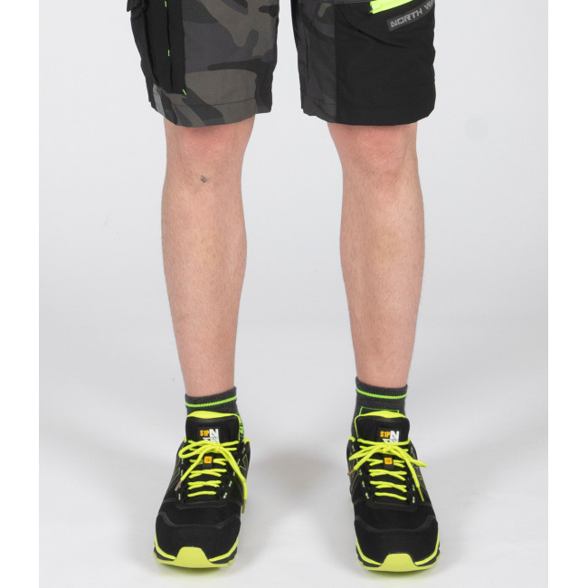 Buty bezpieczeństwa Justin S1P SRC czarne/żółty fluo - Nine Worths by North Ways