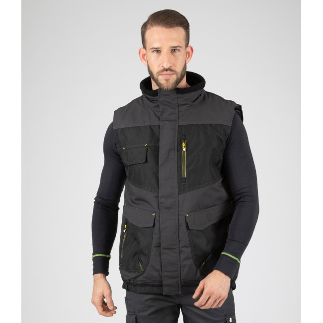 MOUWLOOS VEST ALI GRIJS EN ZWART - Nine Worths by North Ways