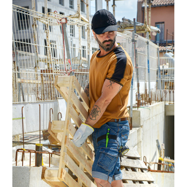 Korte mouwen T-shirt voor heren Andy kameel - Nine Worths by North Ways