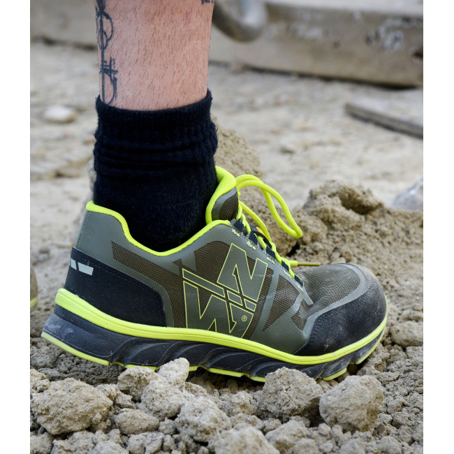 Chaussures de sécurité Justin S1P SRC kaki/jaune fluo - Nine Worths by North Ways