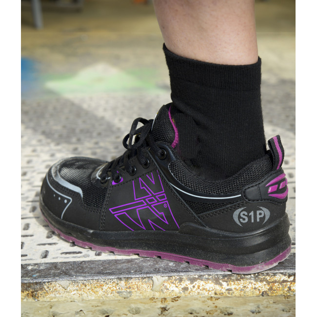 Buty robocze Perec S1P SRC czarny/fuksja - Nine Worths by North Ways