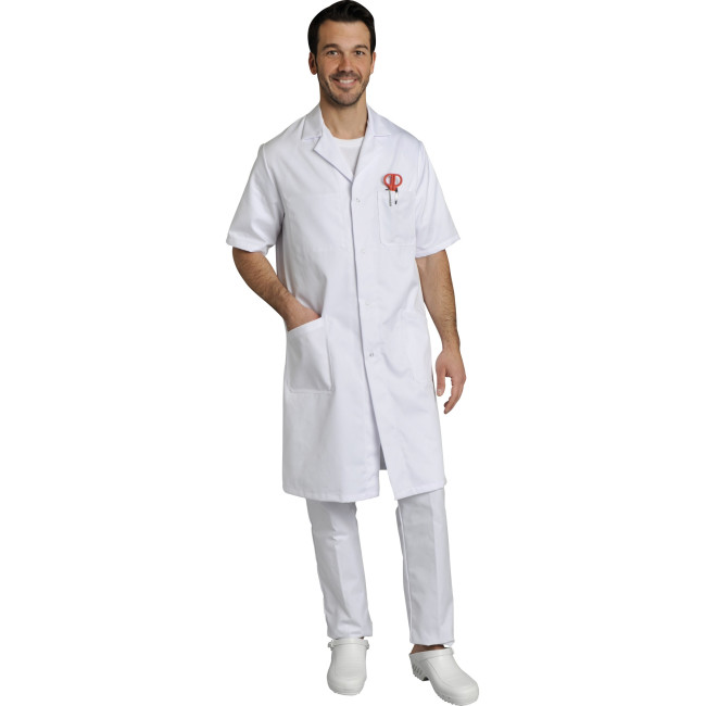 Blouse homme manches courtes coton Oscar Blanc - SNV