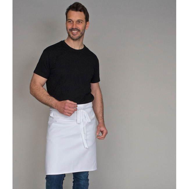 Lot de 5 tabliers Demi Chef Blanc 100% coton - SNV