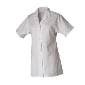 Damentunika Manue Kurzarm Polyester-Baumwolle Weiß - SNV