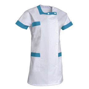 Medizinische Damentunika BERNY aus Polyester-Baumwolle in Weiß/Atoll - SNV