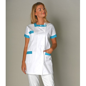 Medische tunic Dames polykatoen BERNY Wit/Atoll - SNV