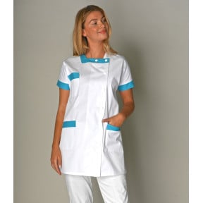Medische tunic Dames polykatoen BERNY Wit/Atoll - SNV