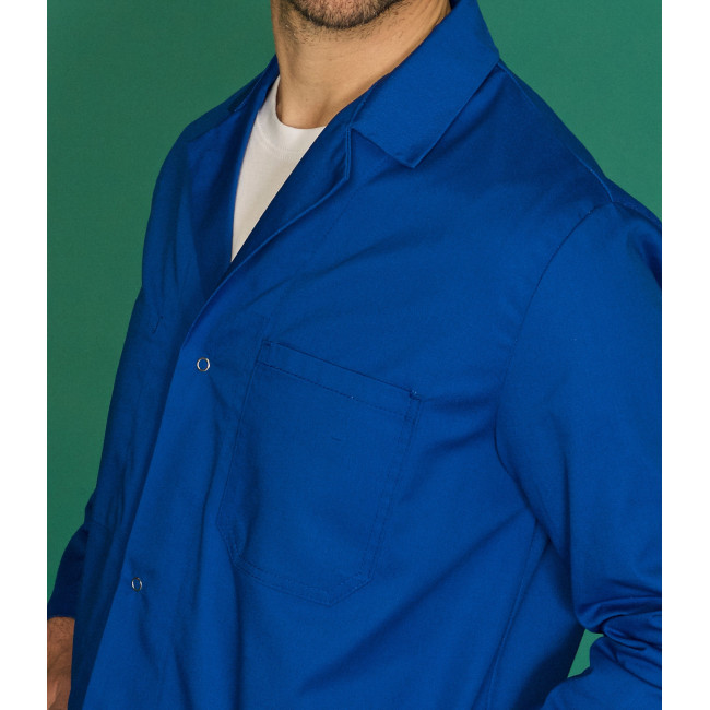 Blaue Bugatti-Bluse mit Druckknöpfen für Herren XAVIER - SNV