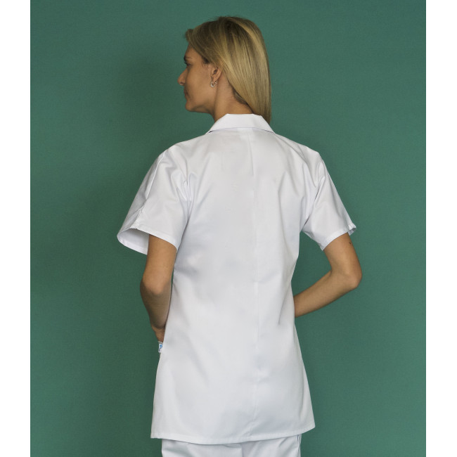 Tunique femme manche courtes polyester coton Manue Blanc - SNV