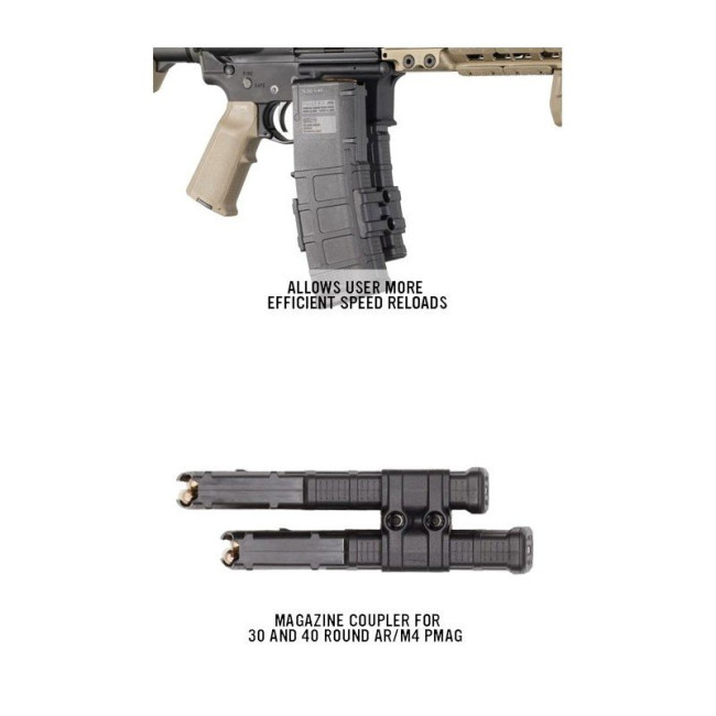 Coupleur pour 2 chargeurs ar15/m4 maglink (compatible pmag gen m2 moe, gen m3) - Magpul