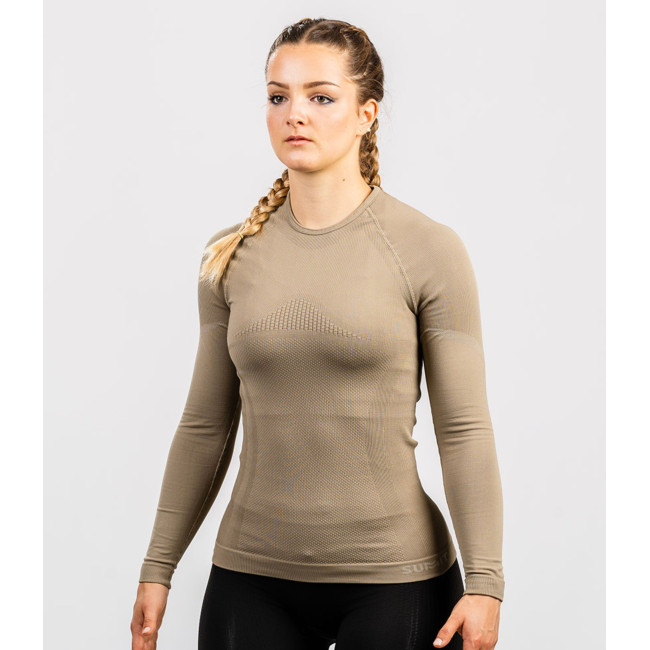 Tee-shirt Extrême Line ANNAPURNA Femme Coyote manches longues - Summit Outdoor