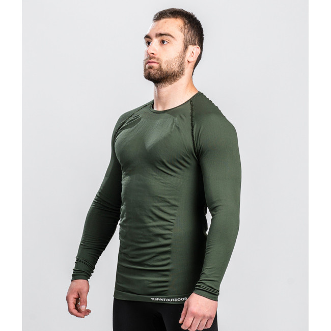 Langarm-T-Shirt ATACAMA Technical Line Rundhals Grün OD - Summit Outdoor