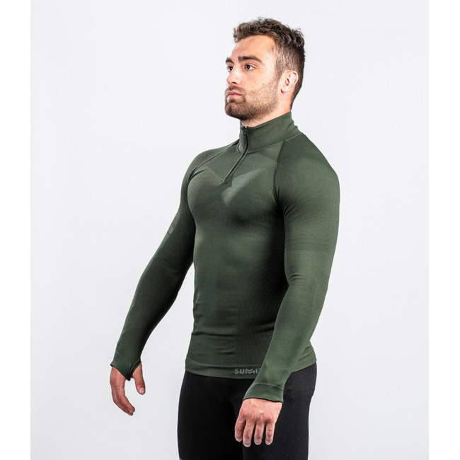 Sweat col zip ALASKA Extreme line Vert OD - Summit Outdoor