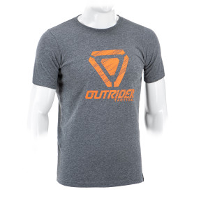 OT T-shirt met gestreept logo Grijs gemêleerd - Outrider