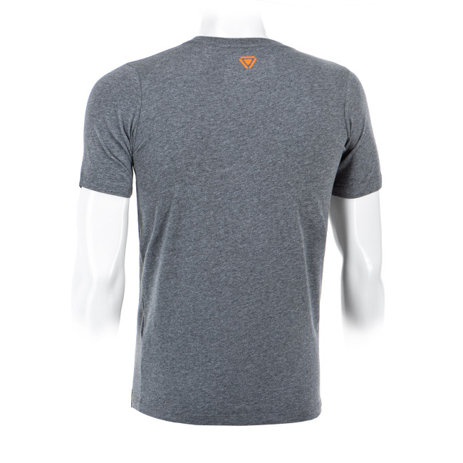OT T-Shirt mit gestreiftem Logo Grau meliert - Outrider