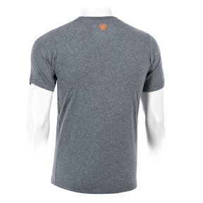 OT T-Shirt mit Halbtondruck Logo Grau meliert - Outrider