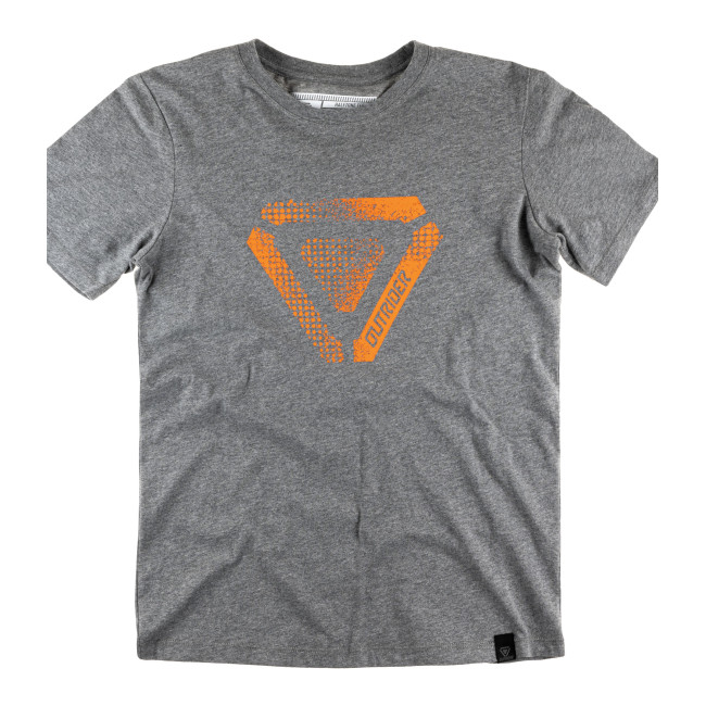 OT T-Shirt mit Halbtondruck Logo Grau meliert - Outrider