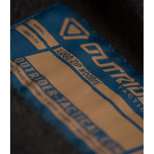 Hoodie met rits OT met logo Zwart - Outrider