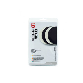Okrągłe łaty naprawcze 2 przezroczyste PVC + 2 czarne Nylon - Gear Aid