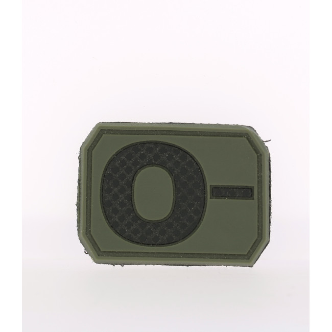 3D bloedgroep O- patch groen OD - Miltec