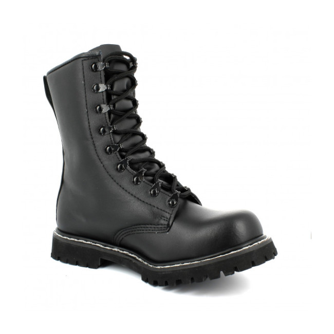 Fallschirmjägerstiefel aus Leder mit Stahlkappe - gebraucht - Miltec