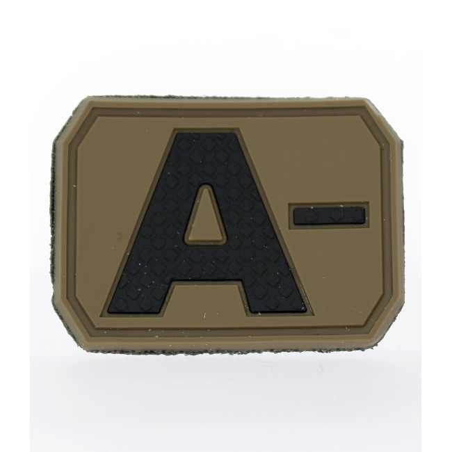 3D patch bloedgroep A- Coyote - Miltec