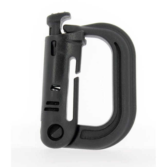 D-ring karabijnhaak met bevestiging voor M.O.L.L.E. lus zwart - A10 Equipment